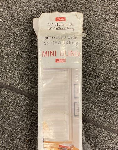 36in. White Window Blind